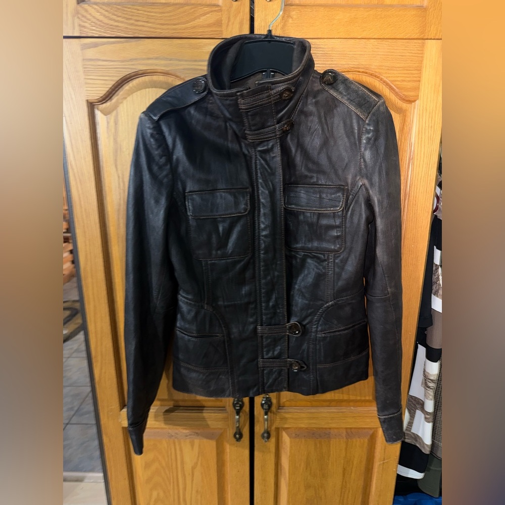 Danier Dark Brown genuine Leather Jacket🤎✨